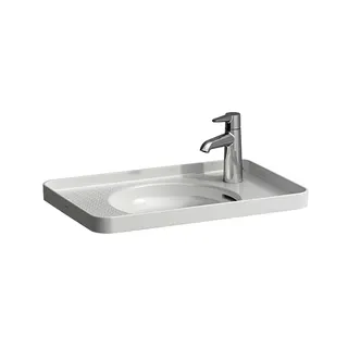 Laufen Einbau-Waschtisch von oben VAL 360x550x145 1 Hahnloch links mit Überlauf Ablg. links u. rechts weiß matt