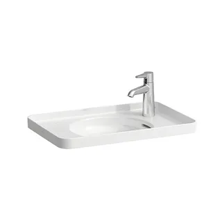 Laufen Einbau-Waschtisch von oben VAL 360x550x145 1 Hahnloch links mit Überlauf Ablg. links u. rechts weiß