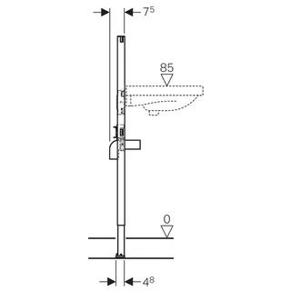 Geberit Montageelement Duofix für Waschtisch, Bauhöhe 1120 mm, für Einlocharmatur – Bild 2