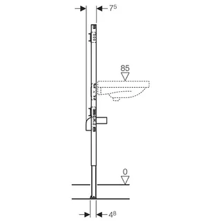 Geberit Montageelement Duofix für Waschtisch, Bauhöhe 1300mm, für Wandarmatur – Bild 2