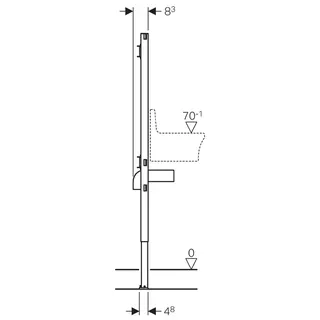 Geberit Montageelement Duofix für Ausgussbecken Bauhöhe 1300mm, für Wandarmatur – Bild 2