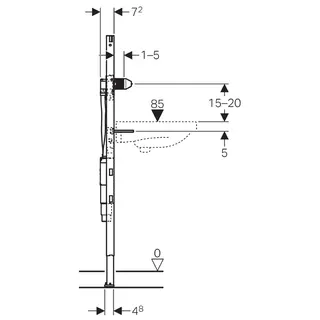 Geberit Duofix Element für Waschtisch, 130 cm, Wandarmatur UP-Funktionsbox m. UP-Sifon – Bild 2