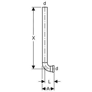 Geberit Spühlrohrzwischenstück für Urinal-Einzelanlage d32 – Bild 2
