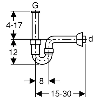 Geberit Rohrbogengeruchsverschluss für Waschbecken G1 1/4 x 40 mm, weiß – Bild 2