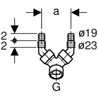 Geberit Geräte Doppelanschluss 1", für Siphon, Waschmaschine, Geschirrspüler – Bild 2