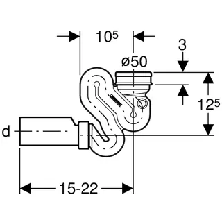 Geberit Schneckengeruchsverschluss für Urinal mit Montagezubehör d50 Abgang horizontal – Bild 2
