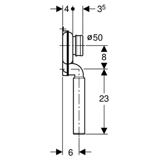 Geberit Urinal Geruchsverschluss Abgang vertikal 50 mm weiß – Bild 2