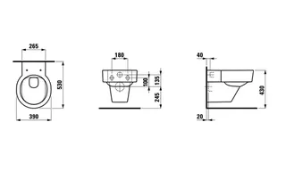 Laufen T-WC wandh. VAL 530x390 spülrandlos weiß – Bild 2