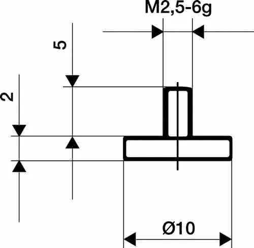 Messeins.D.30mm plan M2,5 STA z.Messuhren KÄFER