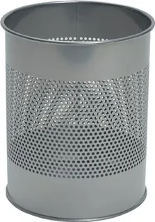 Papierkorb 15l H315xØ260mm Lochraster Stahlbl.pulverbe.silber-metallic DURABLE