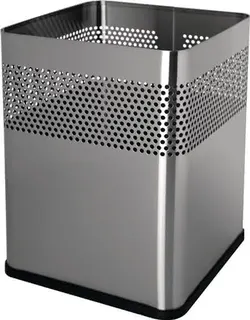 Papierkorb 18l H325xB240xT240mm quad.VA silber HELIT