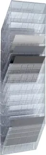 Prospekthalter H1040xB348xT95mm Anz.Fächer 12 A4 quer Polystyrol