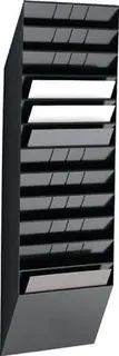 Prospekthalter H1040xB348xT95mm Anz.Fächer 12 A4 quer Polystyrol schwarz