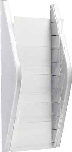 Prospekthalter H540xB280xT80mm DIN A4 hoch silber