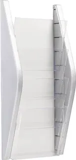 Prospekthalter H540xB280xT80mm DIN A4 hoch silber