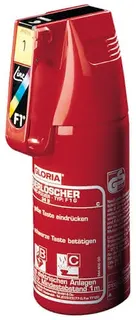 Pulverfeuerlöscher 1kg m.Dauerdruck Brandkl.8 A 34 B C o.Manometer,m.Halter