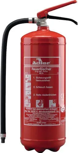 Pulverfeuerlöscher Adler PDE12 12 kg m.Dauerdruck Brandkl.43 A 233 B C