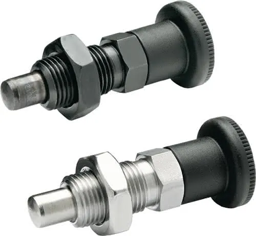 Rastbolzen GN 817 d1 10mm d2 M16 x 1,5mm l1 12mm Stahl,o.Rastsperre,m.Kontermut.