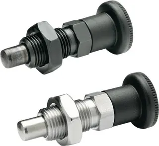 Rastbolzen GN 817 d1 10mm d2 M16 x 1,5mm l1 12mm Stahl,o.Rastsperre,m.Kontermut.