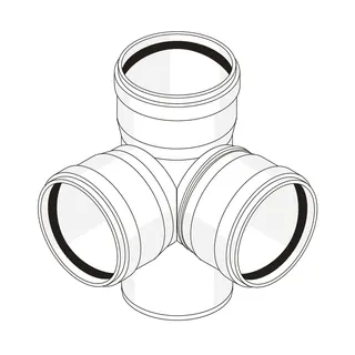 RAUPIANO PLUS Eckdoppelabzweig DN 110/110/110, 87 Grad – Bild 2