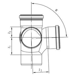 RAUPIANO PLUS Eckdoppelabzweig DN 90/90/90, 87 Grad, max flow – Bild 3