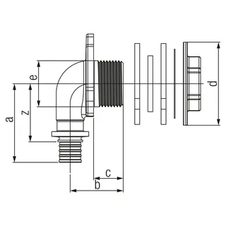 REHAU Anschlusswinkel RAUTITAN RX+ 16 - Rp 1/2 für UP-Spülkasten – Bild 3