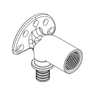 REHAU Wandwinkel RAUTITAN RX+ 16 - Rp 1/2 - 70 für Vorwandinstallation – Bild 2