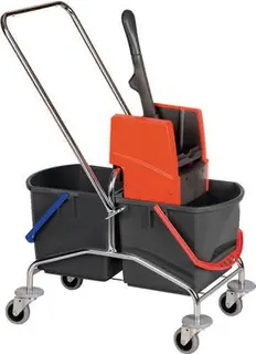 Reinigungswagen Eimer 2 x 17l u.Presse STA VERMOP