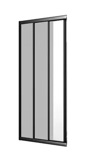 sanibel 1001-Eckdusche 3-teilig drehbar A19 Schenkel 900x1850mm silber/Aquaperl