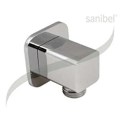 sanibel 4001-Wandanschlussbog. softedge A19 Rückflussverh. DN 15 Messing verchr.