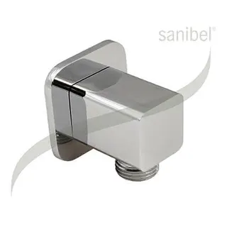 sanibel 4001-Wandanschlussbog. softedge A19 Rückflussverh. DN 15 Messing verchr.