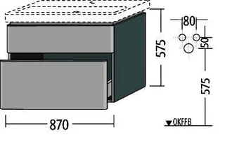 sanibel 5001 Waschtisch-Unterbau KT50601 Push 2 Auszüge 870x575x455mm Weiß-Matt