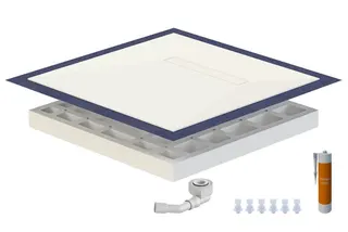 sanibel-Duschfläche LINE HDPS/Mineral- werkstoff Gef 4-seitig 900x900mm weiß
