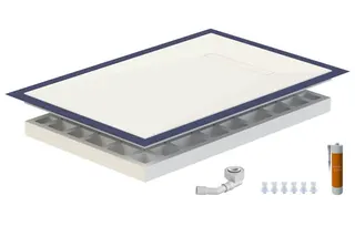 sanibel-Duschfläche LINE HDPS/Mineral- werkstoff Gef 4-seitig 900x1500mm weiß