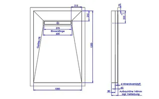 sanibel-Duschfläche LINE HDPS/Mineral- werkstoff Gef 4-seitig 1000x1500mm weiß – Bild 2