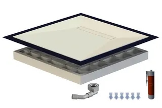 sanibel-Duschfläche LINE HDPS/Mineral- werkstoff Gef 4-seitig 1200x1200mm weiß