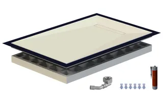 sanibel-Duschfläche LINE HDPS/Mineral- werkstoff Gef 4-seitig 800x1600mm weiß