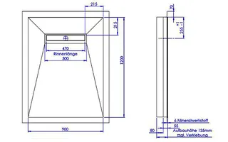 sanibel-Duschfläche LINE HDPS/Mineral- werkstoff Gef 4-seitig 900x1200mm weiß – Bild 2