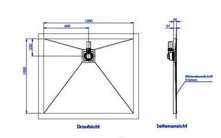sanibel-Duschfläche PLAN A19 Typ Q HDPS/ Mineralwerkstoff 1200x1000x45mm weiß – Bild 2