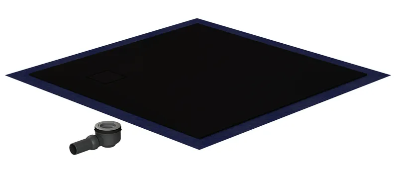 sanibel-Duschfläche PLAN A19 Typ Q HDPS/ Mineralwerkstoff 1200x1200x50mm Graphit