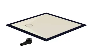sanibel-Duschfläche PLAN A19 Typ R HDPS/ Mineralwerkstoff 1000x1000x45mm weiß