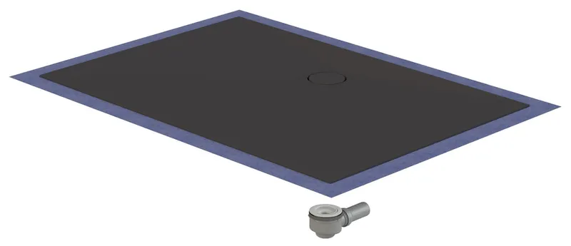 sanibel-Duschfläche PLAN A19 Typ R HDPS/ Mineralwerkstoff 1000x800x40mm Graphit