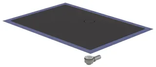 sanibel-Duschfläche PLAN A19 Typ R HDPS/ Mineralwerkstoff 1000x800x40mm Graphit