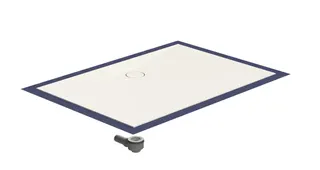 sanibel-Duschfläche PLAN A19 Typ R HDPS/ Mineralwerkstoff 1200x1000x45mm weiß