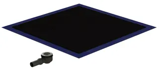 sanibel-Duschfläche PLAN A19 Typ R HDPS/ Mineralwerkstoff 1200x1200x50mm Graphit