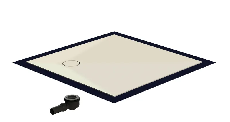 sanibel-Duschfläche PLAN A19 Typ R HDPS/ Mineralwerkstoff 1200x1200x50mm weiß