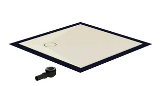 sanibel-Duschfläche PLAN A19 Typ R HDPS/ Mineralwerkstoff 1200x1200x50mm weiß