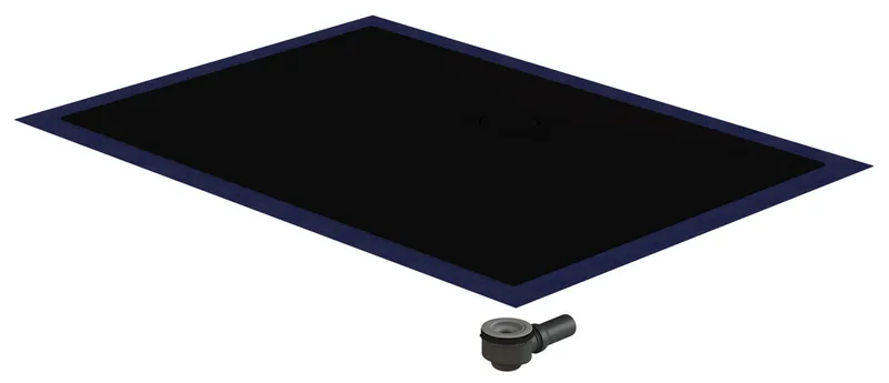 sanibel-Duschfläche PLAN A19 Typ R HDPS/ Mineralwerkstoff 1400x800x45mm Graphit