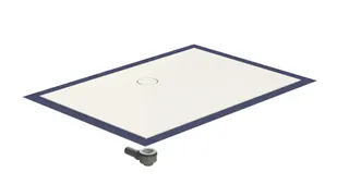 sanibel-Duschfläche PLAN A19 Typ R HDPS/ Mineralwerkstoff 1400x800x45mm weiß