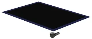sanibel-Duschfläche PLAN A19 Typ R HDPS/ Mineralwerkstoff 1600x900x45mm Graphit